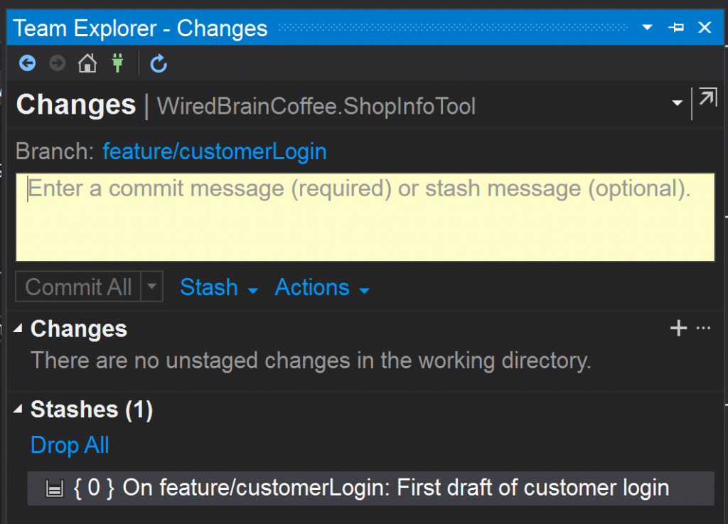 The Git Stash Functionality in Visual Studio 2019 – Thomas Claudius Huber