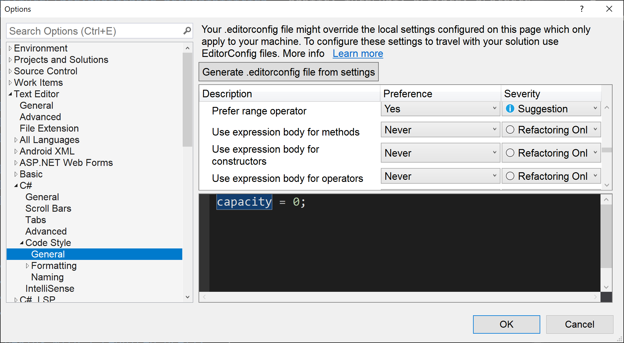 Configure Naming Styles and Rules in Visual Studio and also at the ...